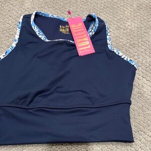 Lilly Pulitzer Navy and White Crop Top